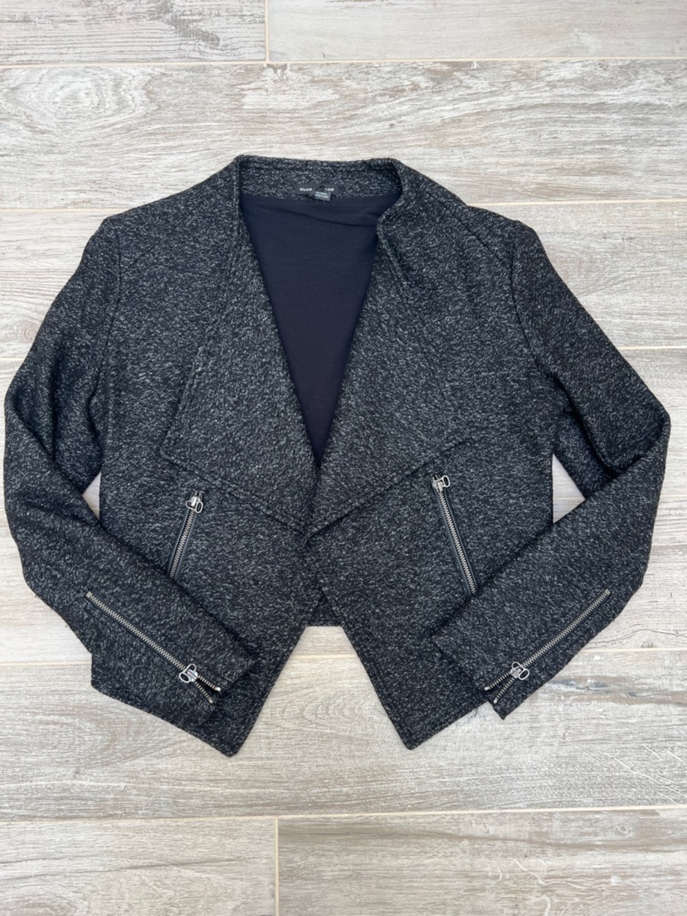 Club Monaco Black Heather Moto Jacket